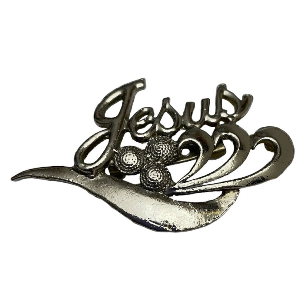 Silver Metal Jesus Brooch Religious Fashion Jewelry Jesus Pin Religious Gift